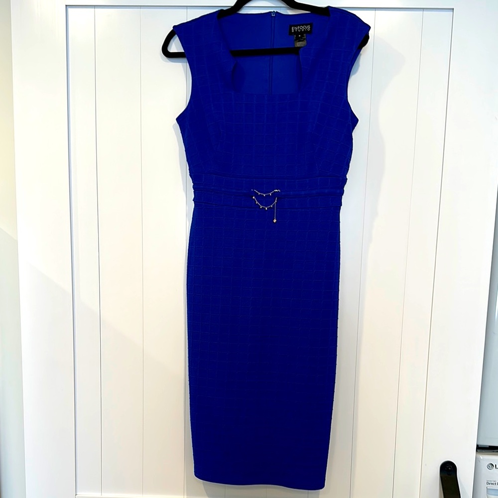 Enfocus Studio Blue Sheath Midi Dress